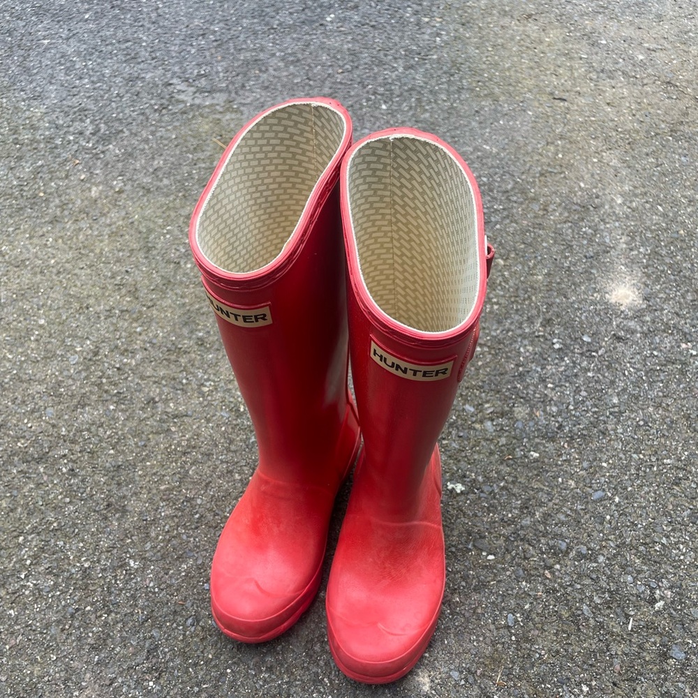 Red Hunter Boots size 1